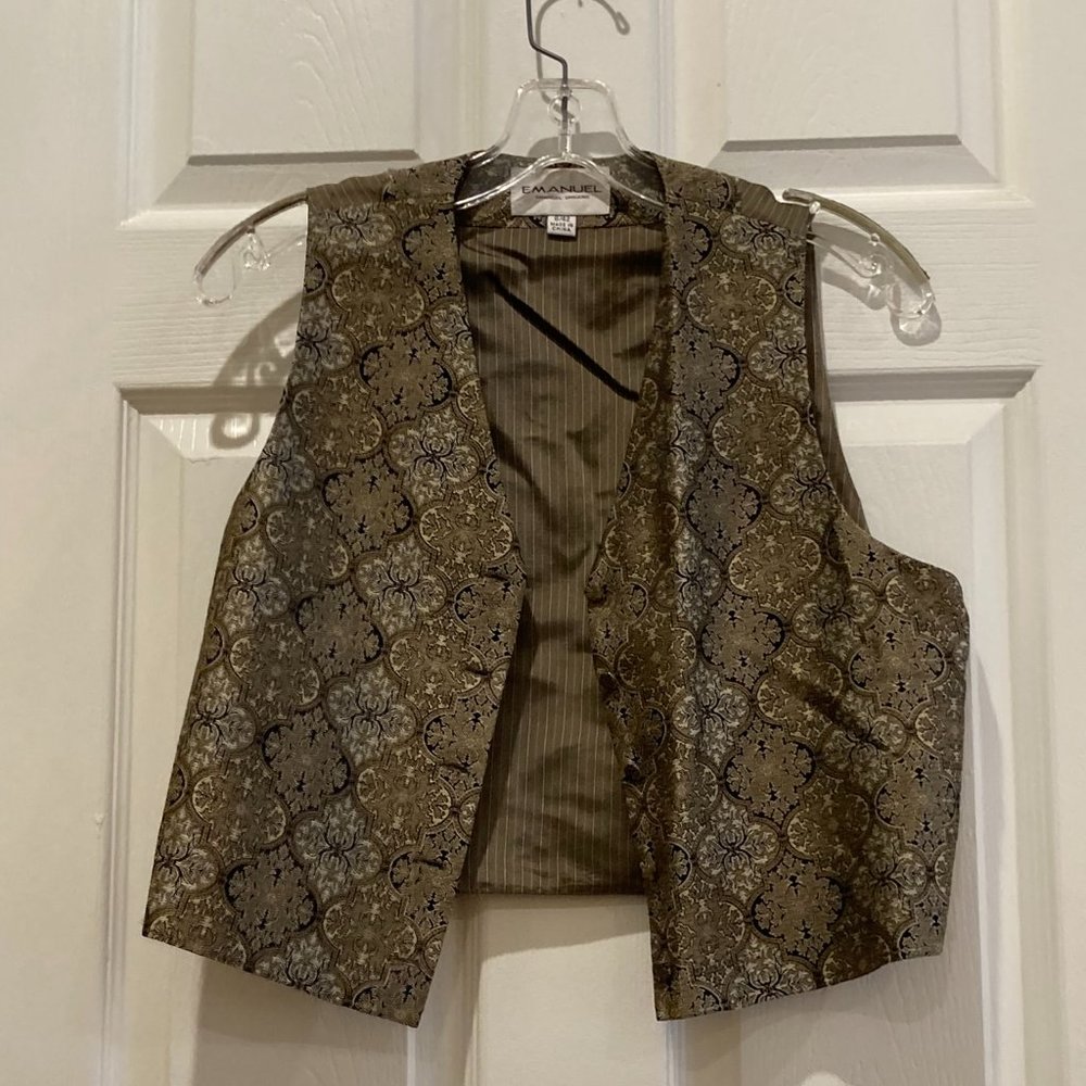 Emanuel Pattern Vest, Medium, gold, black